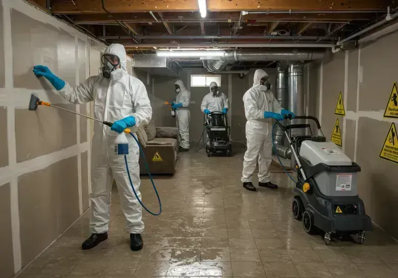 Basement Moisture Removal and Structural Drying process in North Olmsted, OH